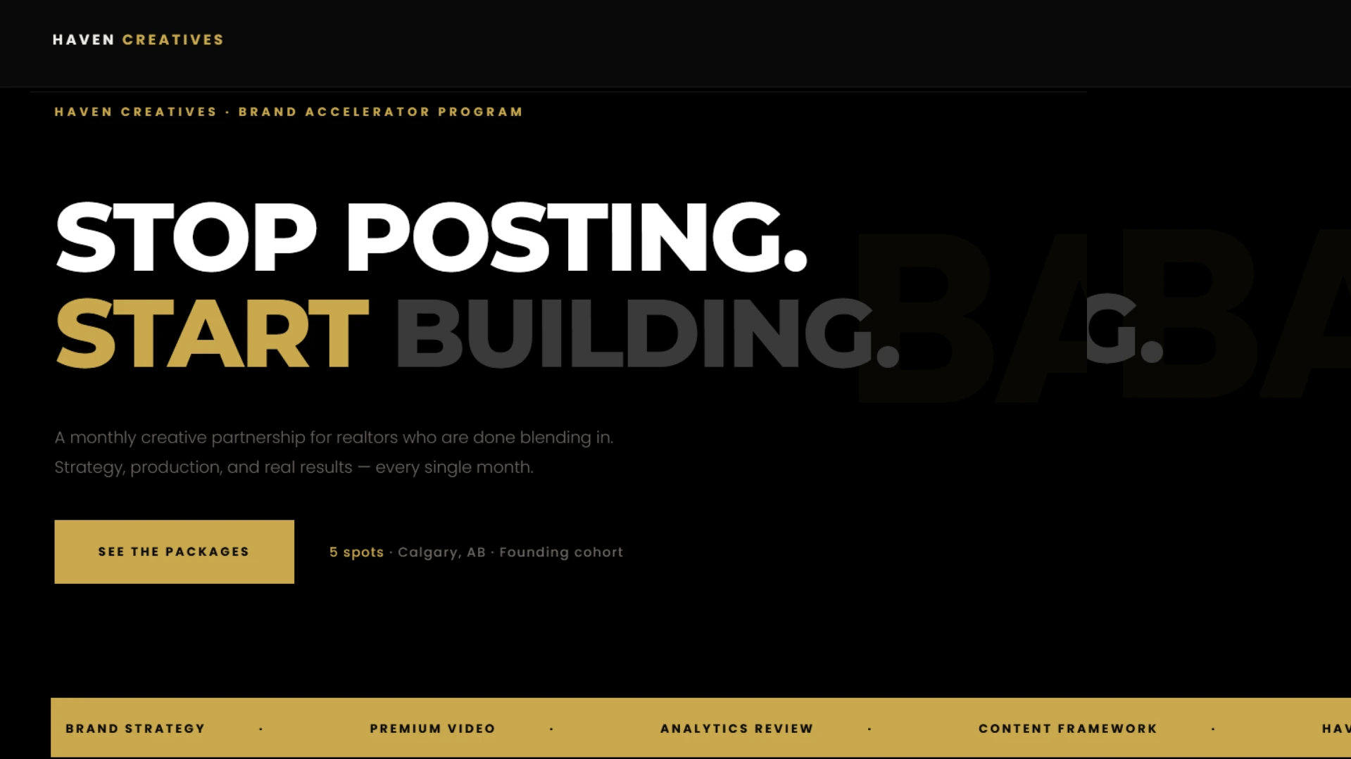 Haven Creatives website preview image
